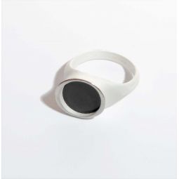 Onyx Lake Round Ring - Sterling Silver