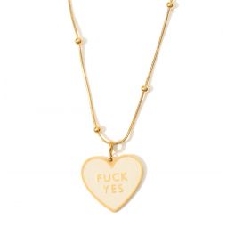 Fuck Yes Dots Necklace Cream