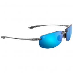 Maui Jim Hookipa Polarized Rimless Smoke Grey Sunglasses - Blue Hawaii Lens
