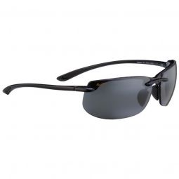 Maui Jim Banyans Polarized Rimless Gloss Black Sunglasses - Neutral Grey Lens