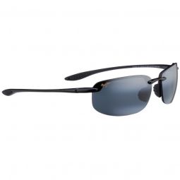 Maui Jim Hookipa Polarized Rimless Gloss Black Sunglasses - Neutral Grey Lens
