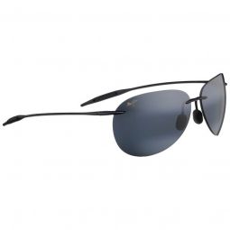 Maui Jim Sugar Beach Polarized Rimless Gloss Black Sunglasses - Neutral Grey Lens