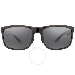 Huelo Neutral Grey Rectangular Unisex Sunglasses