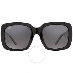 Two Steps Neutral Grey Square Ladies Sunglasses