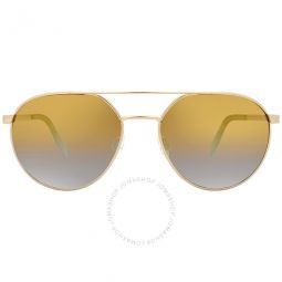Waterfront Dual Mirror Gold to Silver Round Unisex Sunglasses