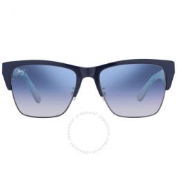 Open Box - Perico Dual Mirror Blue to Silver Square Unisex Sunglasses