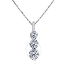 1/2 Carat White Diamond 14K Solid White Gold Tear Drop Pendant Necklace For Women With 18 925 Sterling Silver Box Chain