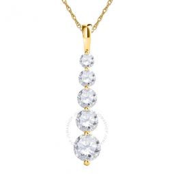 Ladies 14k Yellow Gold 0.5 CT Round Cut White Diamond Box Pendant Necklace With 18 14k Yellow Gold Plated Sterling Silver Box Chain