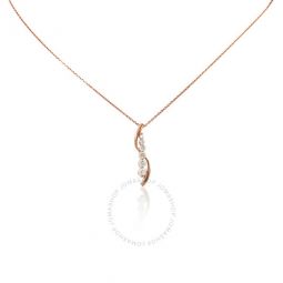 Ladies 14k Rose Gold 0.5 CT Round Cut White Diamond Box Pendant Necklace With 18 14k Rose Gold Plated Sterling Silver Box Chain