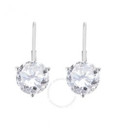 0.20 Carat Round Natural White Diamond 3 Prong Set Leverback Earrings For Womens In 14K Solid White Gold