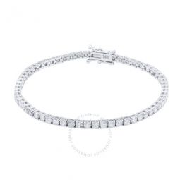 4.65 Carat Natural Round White Diamond ( F-G / I1-I2 ) 7 Inch Prong Set Tennis Bracelet For Women In 14K White Solid Gold
