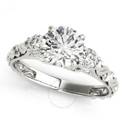 0.50 Carat Halo Diamond Engagement Ring 14k White Gold