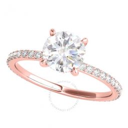 1.35 Carat Diamond White Moissanite Engagement Rings For Women In 14K Solid Rose Gold In Ring Size 7