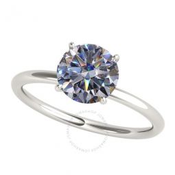 1.56 Carat Diamond Moissanite Solitaire Engagement Ring For Women In 14K Solid White Gold Ring Size 6