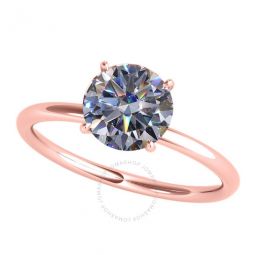 1.56 Carat Diamond Moissanite Solitaire Engagement Ring For Women In 14K Solid Rose Gold Ring Size 7