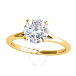 1.00 Carat Moissanite White Diamond ( G-H/ VS1 ) Engagement Wedding Rings in 14K Yellow Gold Ring Size 6