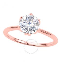 1.00 Carat Diamond ( G-H/ VS1 ) Moissanite Solitaire Engagement Rings In 14K Solid Rose Gold Ring Size 6