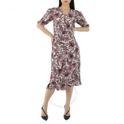 Arak Floral Silk Midi Dress, Brand Size 36 (US Size 2)