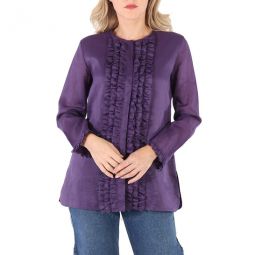 Falla Ramie Fabric Long Sleeve Woven Shirt, Brand Size 38 (US Size 4)