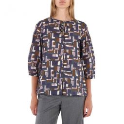 Ladies Poloma Cotton-poplin Shirt, Brand Size 38 (US Size 4)