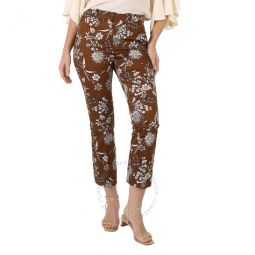 Scrivia Cropped Floral Stretch-cotton Pants, Brand Size 38 (US Size 4)