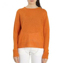 Weekend Ladies Orange Volpino Knit Linen Sweater, Size Small