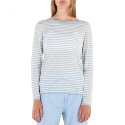 Ladies Zona Striped Wool Sweater, Size Medium
