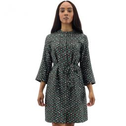 Bprint Silk Twill Tie-waist Dress, Brand Size 36 (US Size 2)