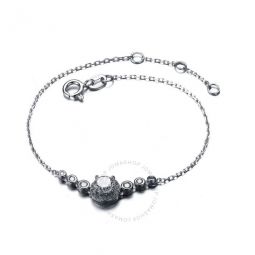 Classic Sterling Silver Round Clear Cubic Zirconia Chain Bracelet