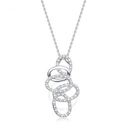 Classy Sterling Silver Round Clear Cubic Zirconia Pendant Necklace