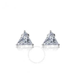 .925 Sterling Silver Cubic Zirconia Triangle Stud Earrings