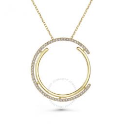 14k Gold Plated with Diamond Cubic Zirconia Concentric Eternity Pendant Necklace in Sterling Silver