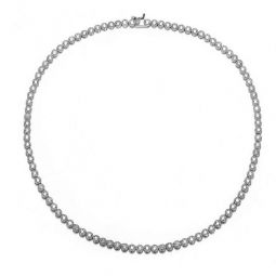 Sterling Silver Clear Round Cubic Zirconia Tennis Necklace