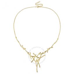 14k Gold Plated with Diamond Cubic Zirconia Sticks Contemporary Statement Necklace