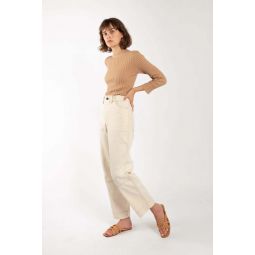 Seamed Jean - Cream/Contrast Stitching