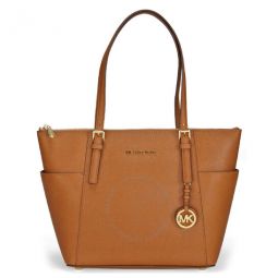 Jet Set Top-Zip Saffiano Leather Tote in Luggage - Medium