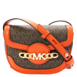 Ladies Hally Extra-Small Embellished Logo Crossbody Bag- Orange