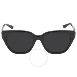 Lake Como Dark Grey Solid Square Ladies Sunglasses
