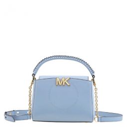 Karlie Small Leather Crossbody Bag in Pale Blue