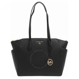 Ladies Marilyn Medium Saffiano Leather Tote Bag - Black