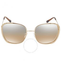 Open Box - Silver Khaki Flash Butterfly Ladies Sunglasses