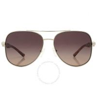 Chianti Brown Gray Gradient Mirrored Aviator Ladies Sunglasses
