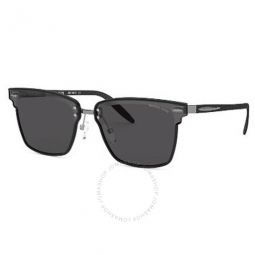 Dark Grey Solid Square Mens Sunglasses