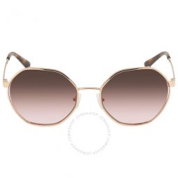 Porto Brown Pink Gradient Irregular Ladies Sunglasses