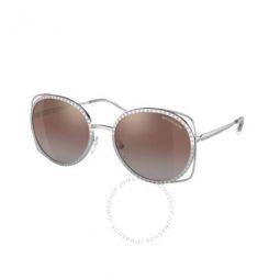 Rialto Caramel Silver Flash Round Ladies Sunglasses