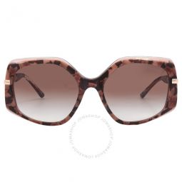 Cheyenne Brown Pink Gradient Irregular Ladies Sunglasses