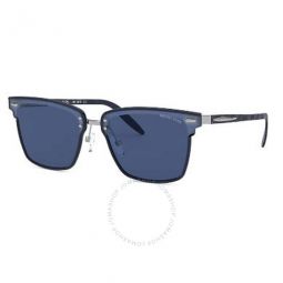 Blue Grey Solid Square Mens Sunglasses