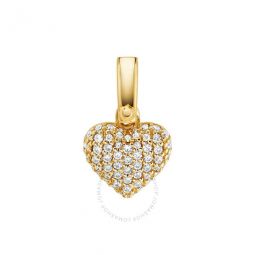 4k Gold-plated Sterling Silver Pave Heart Charm