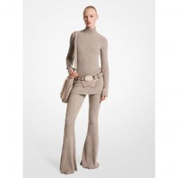 Ribbed Cashmere Flared Pants