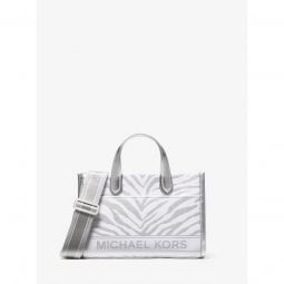 Gigi Small Metallic Zebra Jacquard Messenger Bag